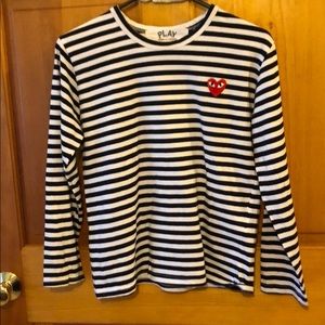 COMME DES GARÇONS PLAY striped long sleeve small